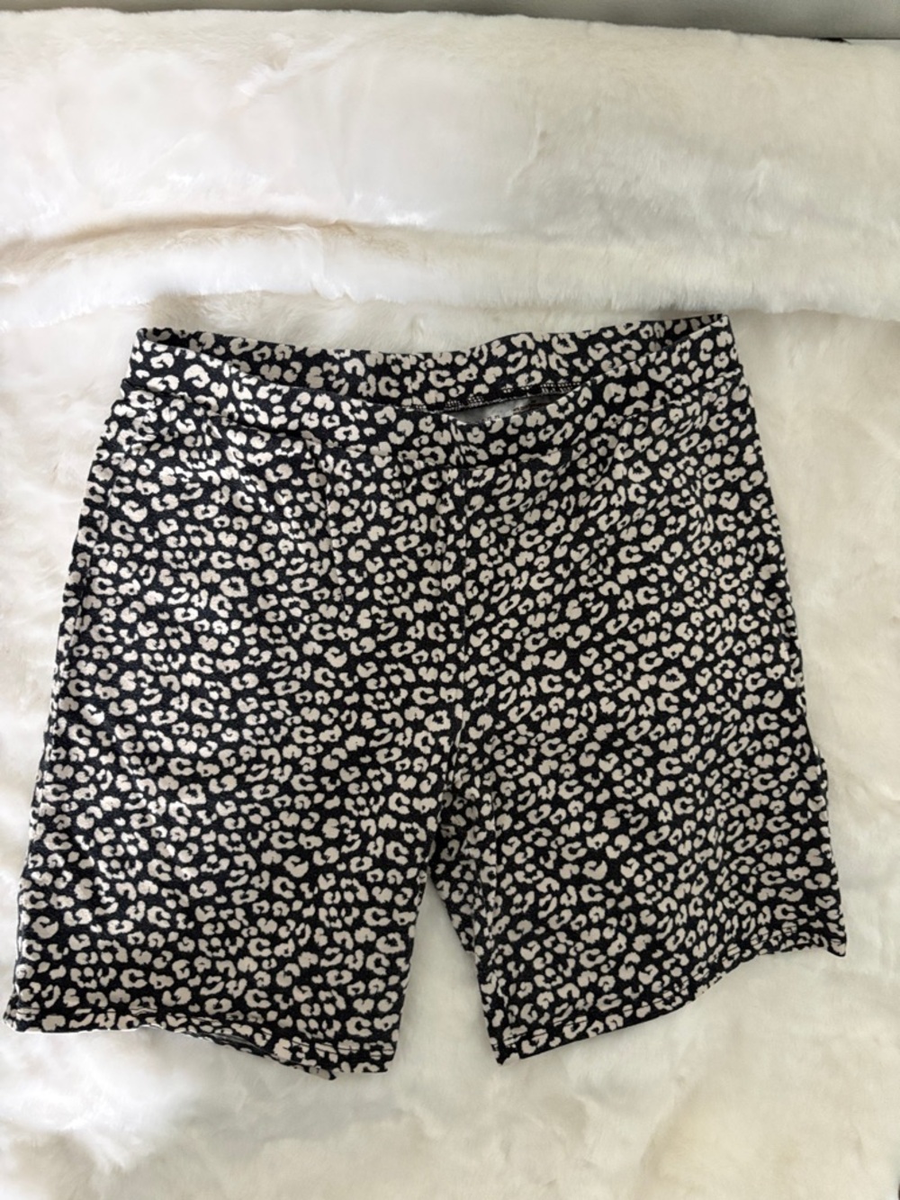 wild fable Black and White Leopard-Print Bike Shorts
